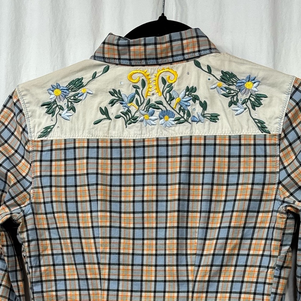 Paul & Joe Target Womens Small Pearl Button Plaid Embroidered Western - Picture 16 of 16